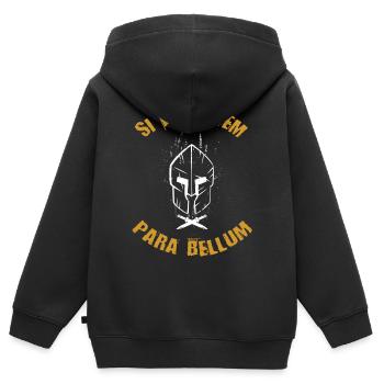 SI VIS Pacem Para Bellum - Sweat Premium à capuche zippé enfant bio - noir - Dos - AI Model Kid Male (0cm)