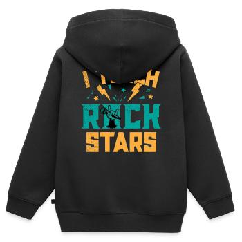 J’enseigne au professeur de musique de - Sweat Premium à capuche zippé enfant bio - noir - Dos - AI Model Kid Male (0cm)