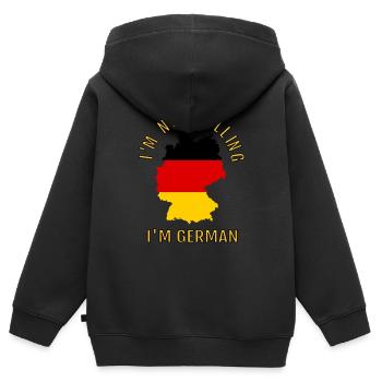 I'M Not Yelling I Am German Germany Germans - Kids Premium Organic Zip-up Hoodie - black - Back - AI Model Kid Male (0cm)