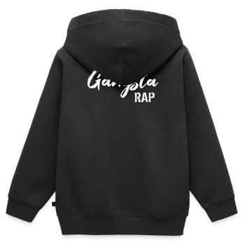 Gangster Rap - Sweat Premium à capuche zippé enfant bio - noir - Dos - AI Model Kid Male (0cm)