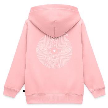 Le vinyle attire un disque de musique audiophile - Sweat Premium à capuche zippé enfant bio - rose - Dos - AI Model Kid Female (0cm)