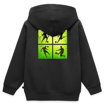 Fußball Fußballer - Kinder Premium Organic Zip Hoodie - Schwarz - Hinten - AI Model Kid Male (0cm)