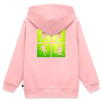 Footballeur - Sweat Premium à capuche zippé enfant bio - rose - Dos - AI Model Kid Female (0cm)