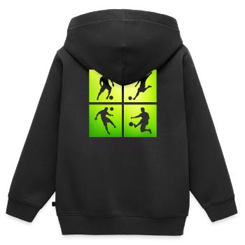 Fußball Fußballer - Kinder Premium Organic Zip Hoodie - Schwarz - Hinten - AI Model Kid Male (0cm)