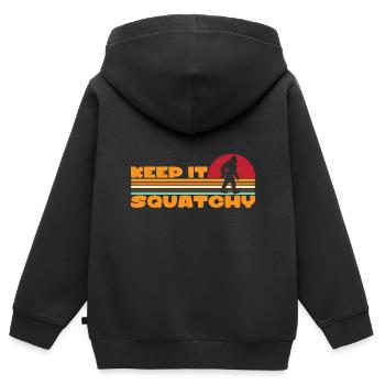Bigfoot Sasquatch Yeti - Sweat Premium à capuche zippé enfant bio - noir - Dos - AI Model Kid Male (0cm)