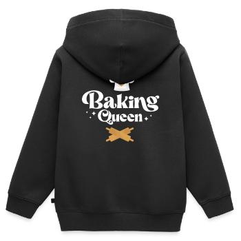 Cuisson Cuisson Baking Queen - Sweat Premium à capuche zippé enfant bio - noir - Dos - AI Model Kid Male (0cm)