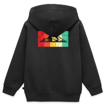 Berg Berge Reto - Kinder Premium Organic Zip Hoodie - Schwarz - Hinten - AI Model Kid Male (0cm)