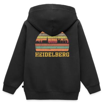 Heidelberg Retro - Kinder Premium Organic Zip Hoodie - Schwarz - Hinten - AI Model Kid Male (0cm)