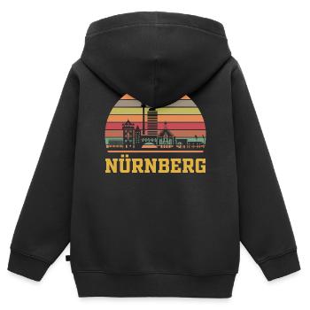 Nürnberg Retro - Kinder Premium Organic Zip Hoodie - Schwarz - Hinten - AI Model Kid Male (0cm)