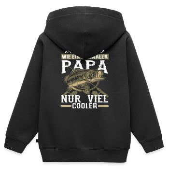 Vatertagsgeschenk Angler Angeln Hobby - Kinder Premium Organic Zip Hoodie - Schwarz - Hinten - AI Model Kid Male (0cm)
