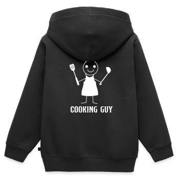 Cuisine Cuisine Cuisine Chef Cuisine Cuisine - Sweat Premium à capuche zippé enfant bio - noir - Dos - AI Model Kid Male (0cm)