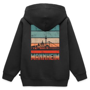 Mannheim - Kinder Premium Organic Zip Hoodie - Schwarz - Hinten - AI Model Kid Male (0cm)