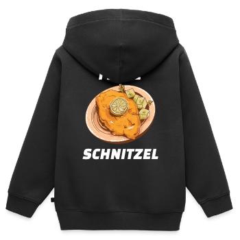I Love Schnitzel Wiener Schnitzel - Kinder Premium Organic Zip Hoodie - Schwarz - Hinten - AI Model Kid Male (0cm)