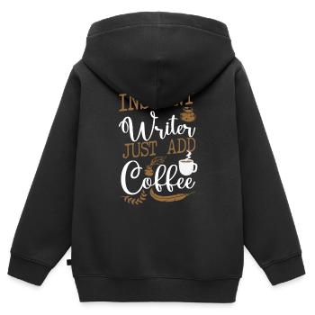 Writing Coffee Novel Writer & - Kinder Premium Organic Zip Hoodie - Schwarz - Hinten - AI Model Kid Male (0cm)