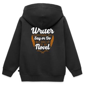 Writing Novel Writer & Published - Kinder Premium Organic Zip Hoodie - Schwarz - Hinten - AI Model Kid Male (0cm)