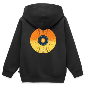 Vinyle LP Producteur de musique Waveform - Sweat Premium à capuche zippé enfant bio - noir - Dos - AI Model Kid Male (0cm)