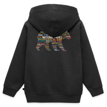 Parcs nationaux des États-Unis, Parc national de Bear - Sweat Premium à capuche zippé enfant bio - noir - Dos - AI Model Kid Male (0cm)