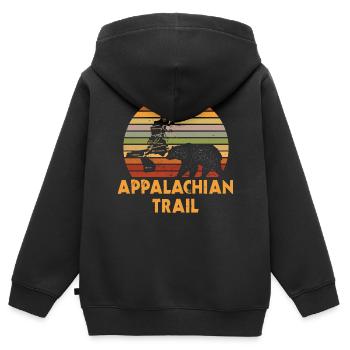 Thru Wanderer, Appalachian Trail - US Trail - Kinder Premium Organic Zip Hoodie - Schwarz - Hinten - AI Model Kid Male (0cm)