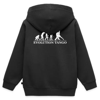 Evolution du Tango, Tango Dancer - Sweat Premium à capuche zippé enfant bio - noir - Dos - AI Model Kid Male (0cm)