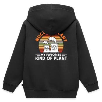 Diplôme d’ingénieur En technologie nucléaire Ingénieur nucléaire - Sweat Premium à capuche zippé enfant bio - noir - Dos - AI Model Kid Male (0cm)
