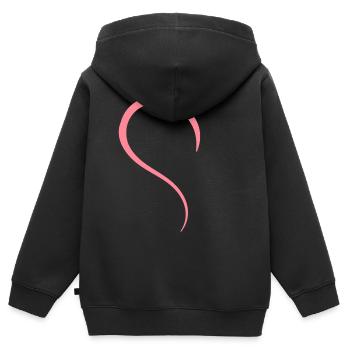 Halbes Herz Rosa - Kinder Premium Organic Zip Hoodie - Schwarz - Hinten - AI Model Kid Male (0cm)