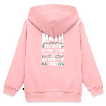 Professeur de mathématiques Nerd Élève An - Sweat Premium à capuche zippé enfant bio - rose - Dos - AI Model Kid Female (0cm)