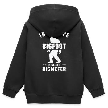 Bigfoot Sasquatch Yeti - Sweat Premium à capuche zippé enfant bio - noir - Dos - AI Model Kid Male (0cm)