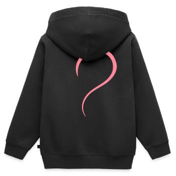 Halbes Herz Rosa - Kinder Premium Organic Zip Hoodie - Schwarz - Hinten - AI Model Kid Male (0cm)