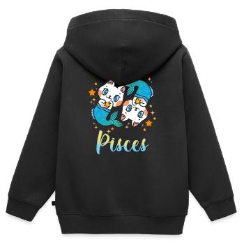 Wake Pray Slay Pisces - Kids Premium Organic Zip-up Hoodie - black - Back - AI Model Kid Male (0cm)