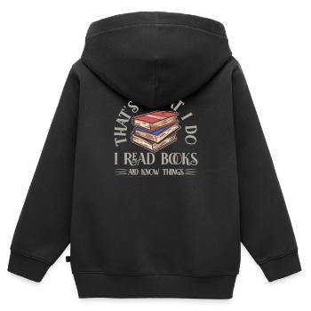 Books Bookworm Bookworm Read Book - Kids Premium Organic Zip-up Hoodie - black - Back - AI Model Kid Male (0cm)