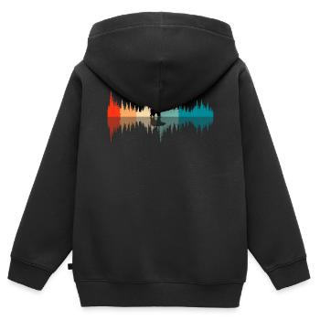 Klangwellen Natur, Audiophile - Kinder Premium Organic Zip Hoodie - Schwarz - Hinten - AI Model Kid Male (0cm)