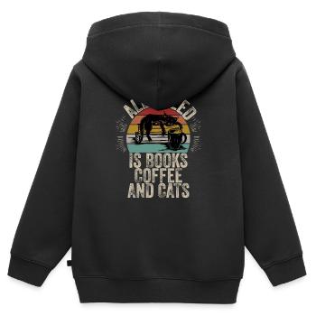 Books Bookworm Bookworm Read Book - Kids Premium Organic Zip-up Hoodie - black - Back - AI Model Kid Male (0cm)