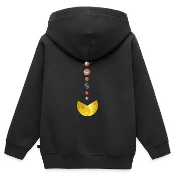 Sonnenfressende Planeten, Sonnensystem, Planeten - Kinder Premium Organic Zip Hoodie - Schwarz - Hinten - AI Model Kid Male (0cm)