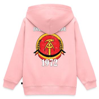 GDR Birthday 1972 Ossi Gift - Kids Premium Organic Zip-up Hoodie - rose - Back - AI Model Kid Female (0cm)