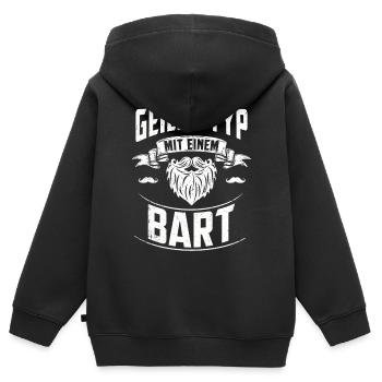 Bart - Kinder Premium Organic Zip Hoodie - Schwarz - Hinten - AI Model Kid Male (0cm)
