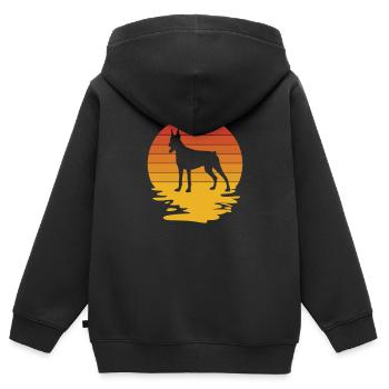 Dobermann Pinscher Dobermann Welpe Geschenk - Kinder Premium Organic Zip Hoodie - Schwarz - Hinten - AI Model Kid Male (0cm)