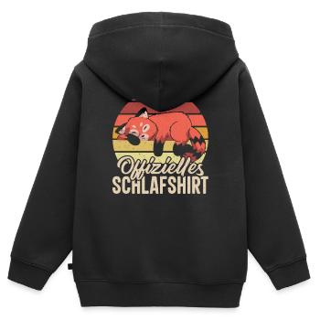 Offizielles Schlafshirt - roter Panda / Katzenbär - Kinder Premium Organic Zip Hoodie - Schwarz - Hinten - AI Model Kid Male (0cm)