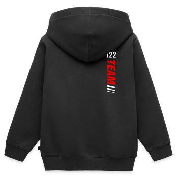 122 TEAM One Hundred Twenty Two, 122, numero - Kinder Premium Organic Zip Hoodie - Schwarz - Hinten - AI Model Kid Male (0cm)