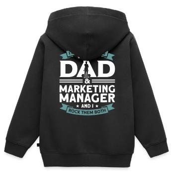 Digital Marketing Marketing Marketing Manager - Kids Premium Organic Zip-up Hoodie - black - Back - AI Model Kid Male (0cm)