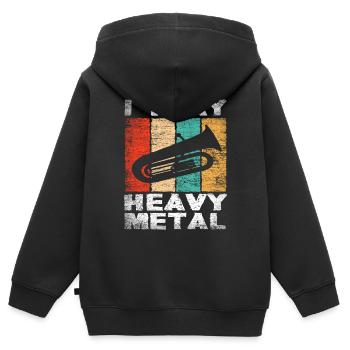 Euphonium Tuba Heavy Metal - Kinder Premium Organic Zip Hoodie - Schwarz - Hinten - AI Model Kid Male (0cm)