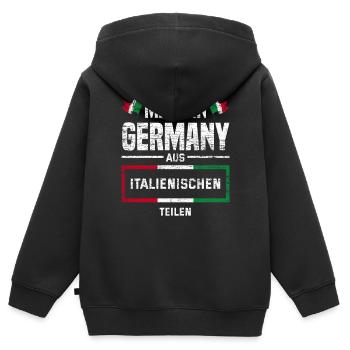 Italien Italiener - Kinder Premium Organic Zip Hoodie - Schwarz - Hinten - AI Model Kid Male (0cm)