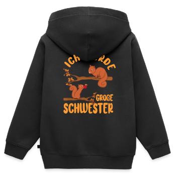 Ich werde eine große Schwester - Kinder Premium Organic Zip Hoodie - Schwarz - Hinten - AI Model Kid Male (0cm)