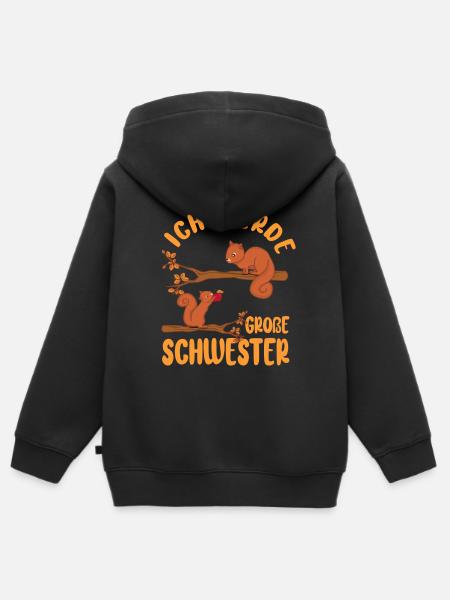 Ich werde eine große Schwester - Kinder Premium Organic Zip Hoodie - Schwarz