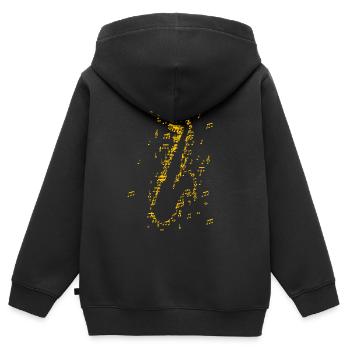 Saxophone Saxophone Saxophone Saxophone - Sweat Premium à capuche zippé enfant bio - noir - Dos - AI Model Kid Male (0cm)