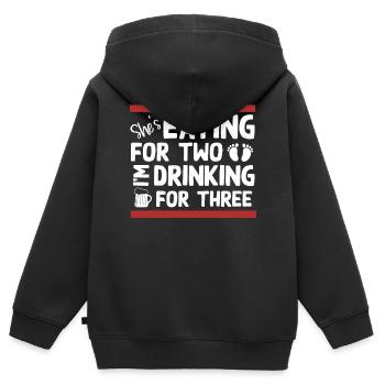 Annonce de grossesse - Sweat Premium à capuche zippé enfant bio - noir - Dos - AI Model Kid Male (0cm)