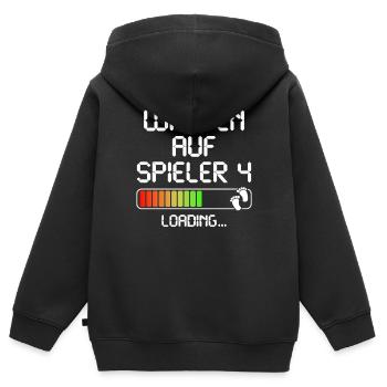 Zweites Mal Papa Mama Vater Mutter Zweites Kind - Kinder Premium Organic Zip Hoodie - Schwarz - Hinten - AI Model Kid Male (0cm)
