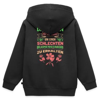 Floristin Florist - Kinder Premium Organic Zip Hoodie - Schwarz - Hinten - AI Model Kid Male (0cm)