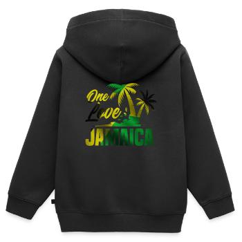 Jamaika Land Karibik - Kinder Premium Organic Zip Hoodie - Schwarz - Hinten - AI Model Kid Male (0cm)