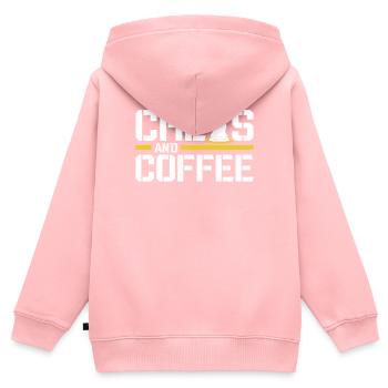 Chess Player Piece Vintage Coffee - Kinder Premium Organic Zip Hoodie - Rosa - Hinten - AI Model Kid Female (0cm)