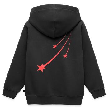 Star Orange Design - Kids Premium Organic Zip-up Hoodie - black - Back - AI Model Kid Male (0cm)
